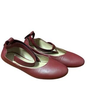 M. Gemi The Imperia - Natural Ballet Flat Dark Red Italian Leather Size 40 9